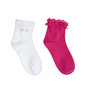Mayoral Socks Girls Fuchsia/White 2 Pack Socks