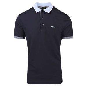 Mens Dark Blue/Blue Paule Slim Fit S/s Polo Shirt
