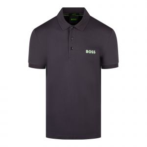 BOSS Green Polo Shirt Mens Charcoal Paule Slim Fit S/s Polo