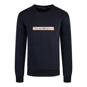 Emporio Armani Bodywear Sweatshirt Mens Marine Logo Lounge Sweatshirt