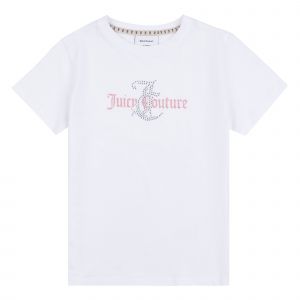 Juicy Couture T Shirt Girls White Diamante Reg S/s T Shirt