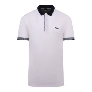 BOSS Polo Shirt Mens White Paule S/s | Hurleys