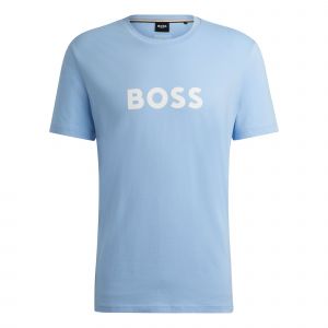 BOSS T Shirt Mens Light Blue Beach UV Reg S/s T Shirt