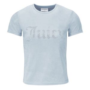 Juicy Couture T Shirt Womens Nantucket Breeze Taylor Velour Diamante S/s T Shirt