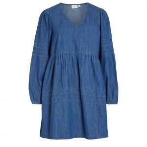 Vila Dress Womens Medium Blue Virowie Denim Short Dress