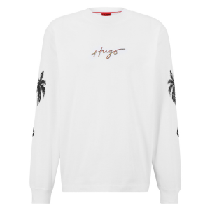 HUGO T Shirt Mens White Damazonas L/s | Hurleys