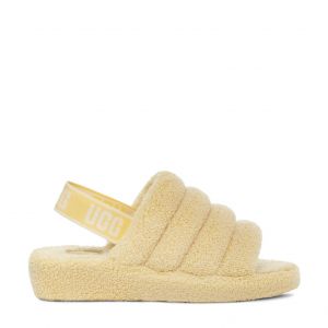 Womens Banana Pudding UGG Slippers Fluff Yeah Terry
