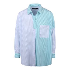 French Connection Shirt Womens Dalla Blue Mix Rhodes Popover L/s | Hurleys