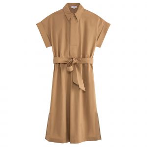 Suncoo Dress Womens Camel Clodie Shirt Midi Dress
