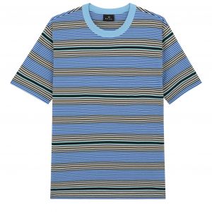 Mens Blue Stripe S/s T Shirt