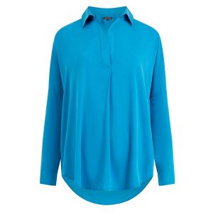 French Connection Shirt Womens Mosaic Blue Crepe Light Popover | Hurleys