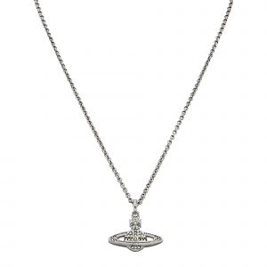 Vivienne Westwood Necklace Womens Platinum/Jonquil Crystal Mini Bas Relief Pendant
