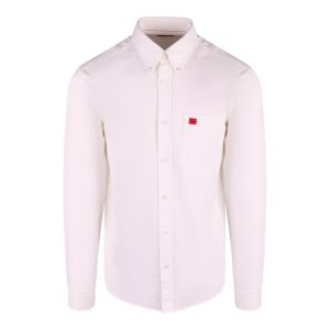 HUGO Shirt Mens White Evito Pocket L/s Shirt