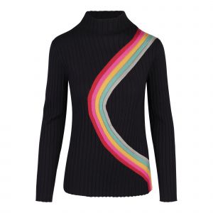 PS Paul Smith Sweater Womens Black Swirl High Neck Sweater 