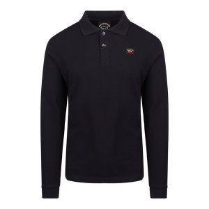 Paul and Shark Polo Shirt Mens Black Classic Logo Custom Fit L/s | Hurleys