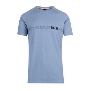 Mens Light/Pastel Blue Triple Logo Slim S/s T Shirt