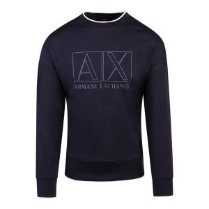 Armani Exchange Sweatshirt Mens Navy Outline Logo