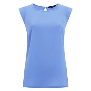 French Connection Top Womens Placid Blue Crepe Light Capped Sleeve | Hurleys